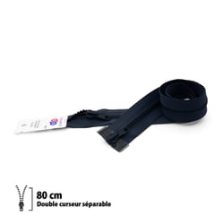 Fermeture éclair Z68 - Séparable 6mm double curseur - 80 cm