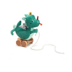 Joe le dragon a tirer socle bois - Lilliputiens - Marron