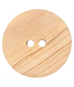 Carte de 2 boutons Bois beige 2 trous 28mm - Union Knopf Marron