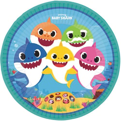 8 Assiettes Baby Shark Jaune