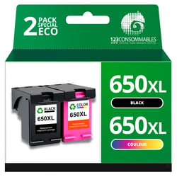 Pack compatible HP 650XL noir et couleur - 123CONSOMMABLES