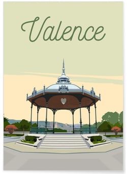 Affiche ville Valence | A3 : 29,7x42cm