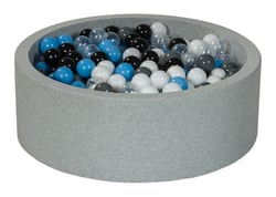 Piscine à balles Aire de jeu + 450 balles noir, blanc, transparent, gris, bleu clair - Velinda