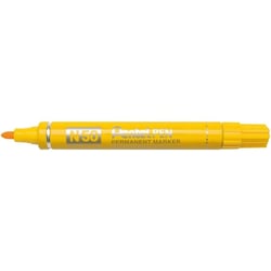 Lot de 12 marqueurs permanents - PENTEL - pointe ogive 2 mm - corps aluminium - Jaune
