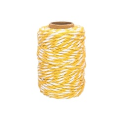 MégaCréa DIY - Ficelle coton bicolore jaune et blanc 25 m x 1,5 mm