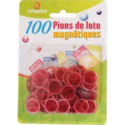 100 pions magnetiques rouge - lotoquine - accessoire loto
