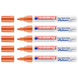 Lot de 5 marqueurs peinture EDDING 750 - Orange - Pointe ronde 2-4 mm
