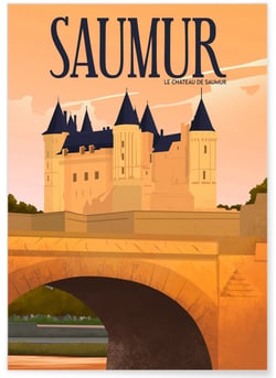 Affiche ville Saumur | A3 : 29,7x42cm