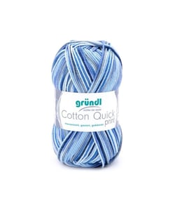 Fil de Coton à tricoter COTTON QUICK PRINT - PPSC - Gründl 239 Bleu