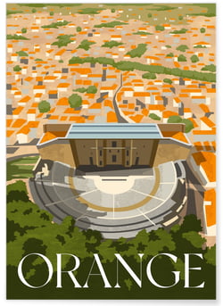 Affiche ville Orange | A3 : 29,7x42cm