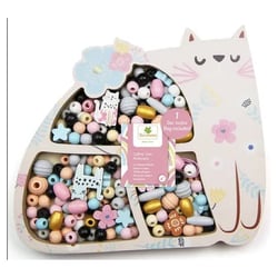 Coffret Chat perles en bois - Au Sycomore