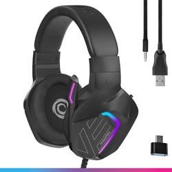 Casque Gamer LED pour PS5/PS4/Switch/Xbox/PC - Oniverse - Micro et Haut-parleurs 50mm - Meteor Noir