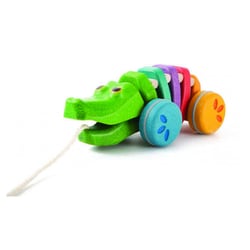 Alligator arc - en - ciel à tirer - Plan Toys - Jaune