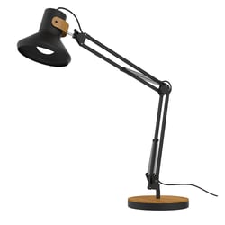 BAYA lampe architecte LED noir/bambou