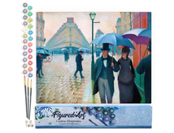 Peinture par Numéro Figured'Art - Rue de Paris, temps de pluie - Gustave Caillebotte - Loisir Créatif Numéro d'Art - 40x50cm sans châssis en bois