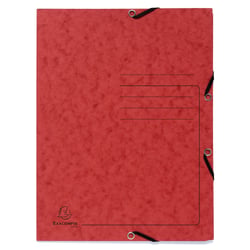 Chemise à élastique 3 rabats carte lustrée 355gm2 - A4 - Rouge - x 25 - Exacompta