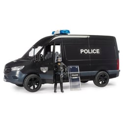 Mb sprinter camion de police forces spéciales + figurine - véhicule policier, intervention - BRUDER