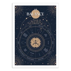 Affiche 30x40 cm - Balance Signe du Zodiac - Frog Posters
