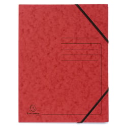 Chemise à élastique sans rabats carte lustrée 355gm2 - A4 - Rouge - x 25 - Exacompta