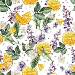 Lot de 4 serviettes en papier découpage collage 33 cm FRUIT ORANGE LAVANDE