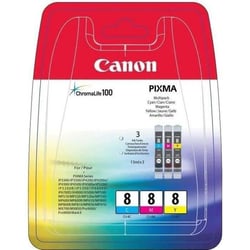 Pack de 3 cartouches d'encre CLI-8 Cyan/Magenta/Jaune