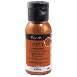 Peinture métallique pour tissus, bronze brillant, flacon 34 ml