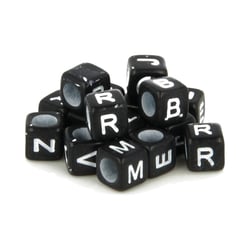 300 PERLES ALPHABET - PLASTIQUE - 6 MM