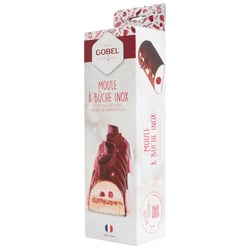 GOBEL - Kit Moule à Bûche en U - Tout inox - 30 x 9 x 7 cm - Pour des bûches parfaites - Avec recette exclusive