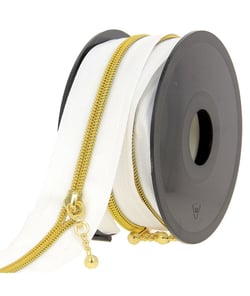 Fermeture à glissière Spirale N°4 avec tirettes rondes - Milward Blanc et Or