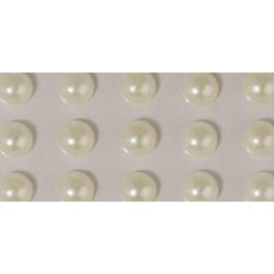 Demi-perles en plastique, autocollants, 5 mm, 80 pces, crème