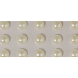 Demi-perles en plastique, autocollants, 5 mm, 80 pces, crème