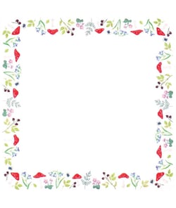 Kit de nappe à broder - Champignons - 80 x 80 cm - Trimits Blanc