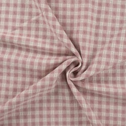 Tissu Rayures Coton fil teinté Rose poudré - Au mètre