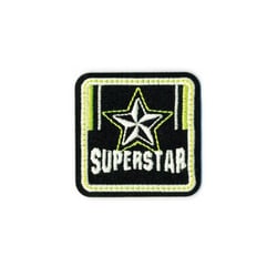 Lot de 3 écussons thermocollants luminescent superstar noir 45mm x45mm