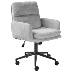 Chaise de Bureau Gris Clair en Tissu Pivotante et Hauteur Réglable