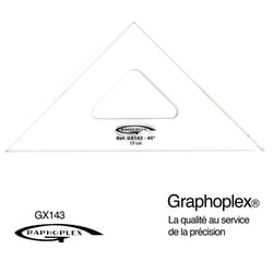 Graphoplex - Equerre 45° 3 bords droits 13 cm