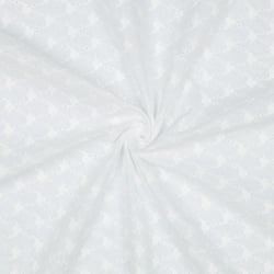 Tissu Coton brodé festonné Adèle Blanc pur