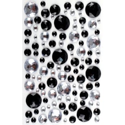 MégaCréa DIY - Stickers strass rond noir cristal 0,5 à 2 cm 106 pièces