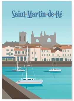 Affiche ville Saint-Martin-de-Ré | A3 : 29,7x42cm