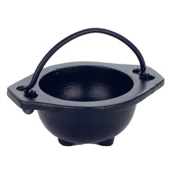 Chaudron noir brûle-Encens en fonte