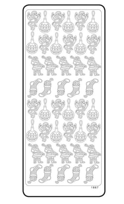 Planche de stickers peel off doré motifs Noël