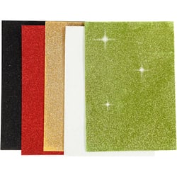 Feuille de mousse EVA 2 mm - Noël pailleté - A5 - 5 pcs