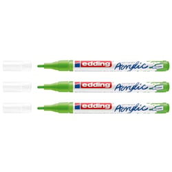 Lot de 3 Marqueurs peinture acrylique EDDING - Vert Jaune - Pointe fine 1-2 mm