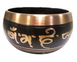 Coffret Bol Chantant Noir Om Mani Padme Hum Diamètre 10 cm - Omsaé