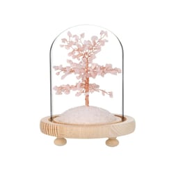 Arbre du Bonheur sous cloche Quartz Rose - Omsaé