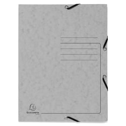 Chemise à élastique 3 rabats carte lustrée 355gm2 - A4 - Gris - x 25 - Exacompta
