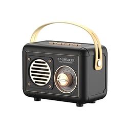 Mini Enceinte Bluetooth Rétro Portable Avec Radio FM Et USB Sky Blue Noir YONIS