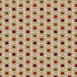 Tissu Jacquard Hexa sur fond Rouge
