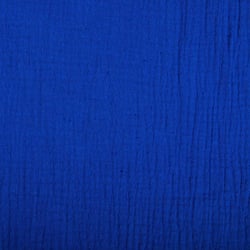 Tissu Double gaze de coton uni Bleu roi