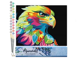 Peinture par Numéro Figured'Art - Aigle Pop Art - Kit de Loisir Créatif DIY Numéro d'Art Complet - 40x50cm sans châssis en bois